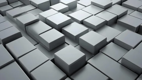 Geometric grid of raised gray rectangular 3D blocks.