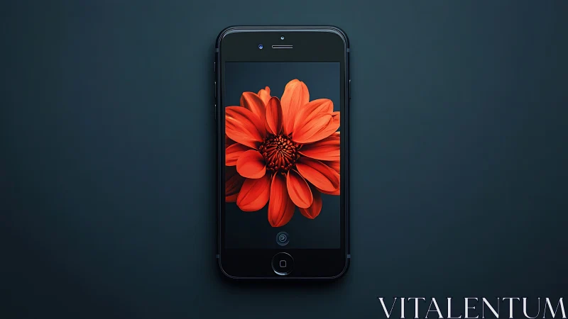 Crimson Bloom Glows Within Digital Glass.