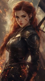 Ember-haired warrior listens to the battlefield breathing fire