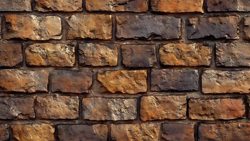 Rustic brown stone brick wall texture with natural rough details.