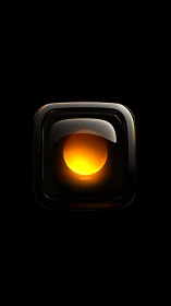 Molten ember core glowing inside sleek black glass frame.