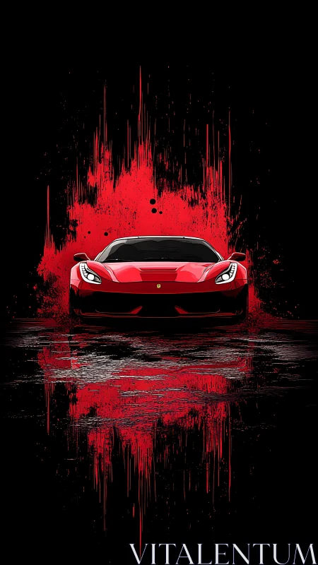 Bold red sports car glowing against an electric night backdrop.