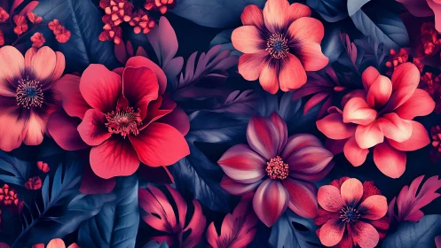 Vibrant Blooms Dance in Jewel-Toned Garden Dreams.