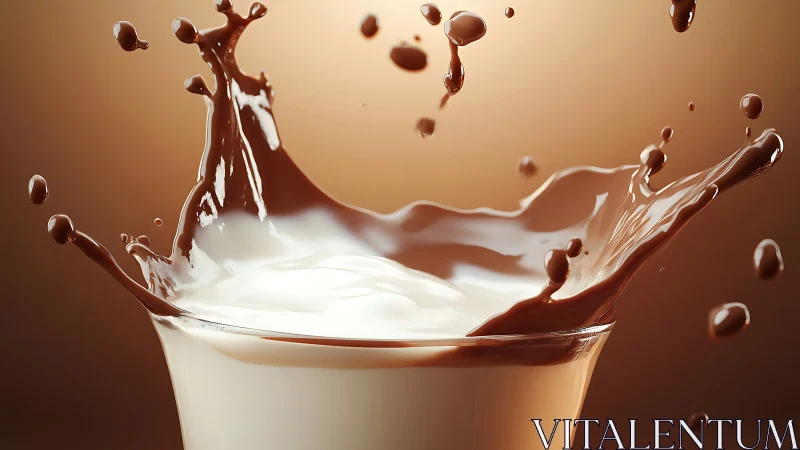 Rebel chocolate splash crowns a glass of silky milk.