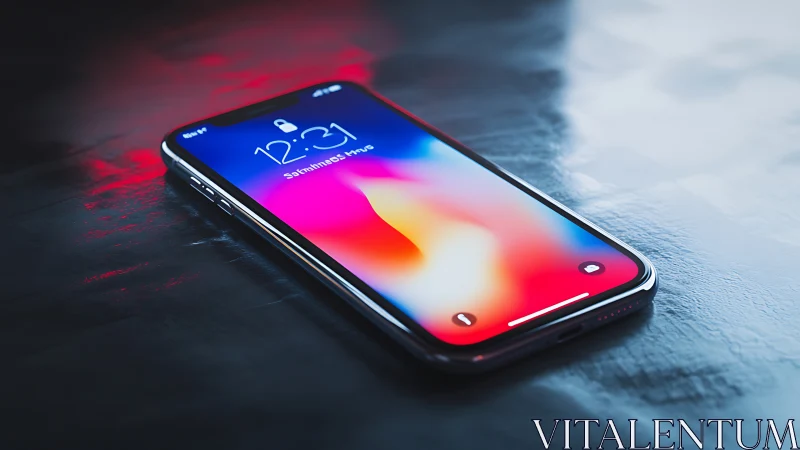 Modern Smartphone with Vibrant Lock Screen Display.