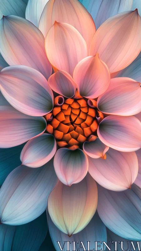 Stylized Flower with Layered Petals and Central Structure