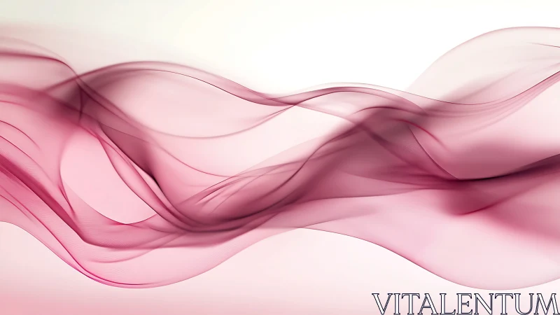 Soft pink translucent waves on white abstract background.