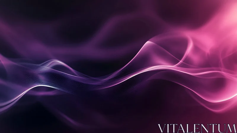 Digital painting of violet luminant waveforms in soft motion.