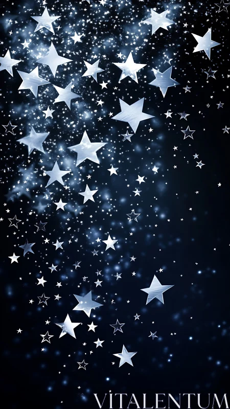 Digital starfield cascade with luminous depth layering.