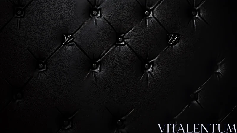 Black leather tufted upholstery pattern with buttons.