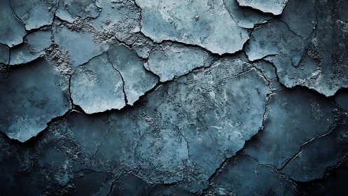 Weathered blue cracked paint texture in grunge abstract style.