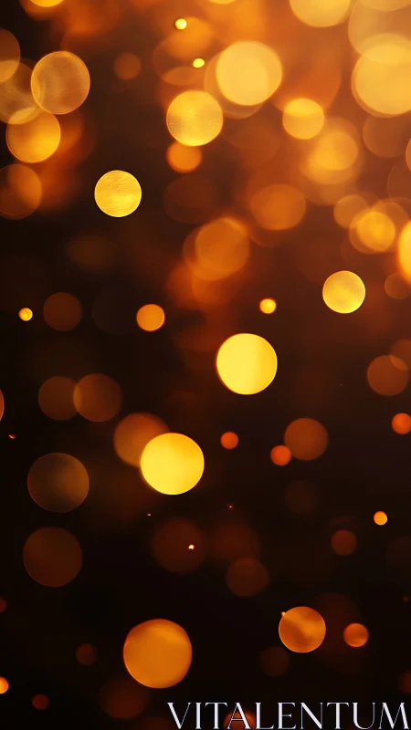 Defocused circular light bokeh forms on a dark background