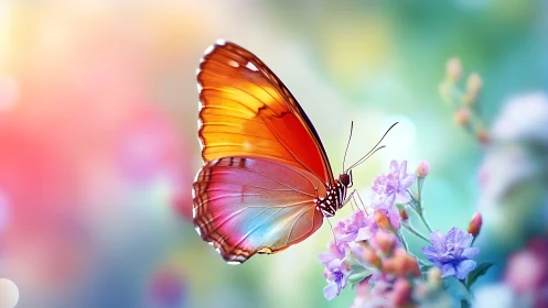 High-saturation butterfly macro isolates translucent gradient wings