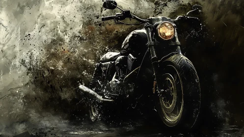 Headlight blaze carves through storm-splattered urban darkness