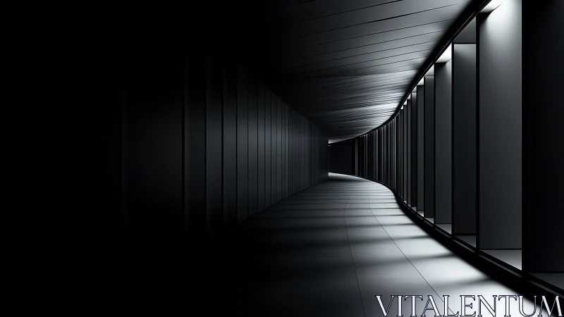 Modern Minimalist Corridor: Where Light Meets Shadow.