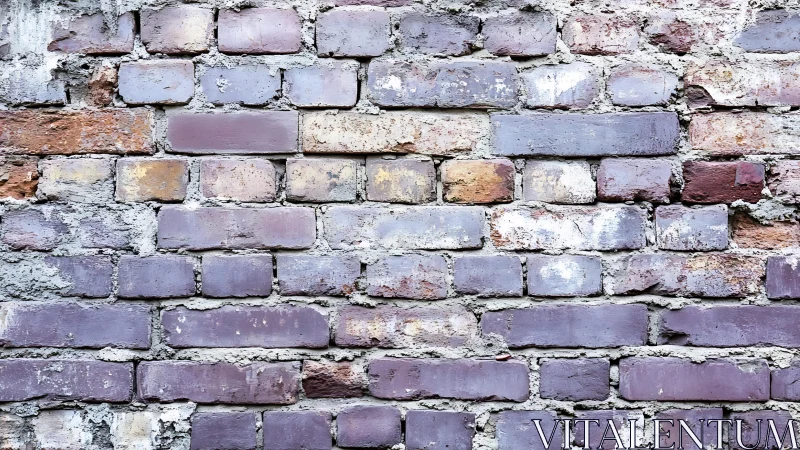 Weathered purple brick wall with rough texture and urban style.