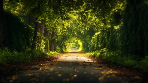 Luminous Tunnel of Emerald Dreams and Golden Light.