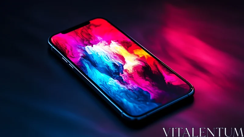 Neon Liquid Smartphone Display with Dynamic Color Gradients.