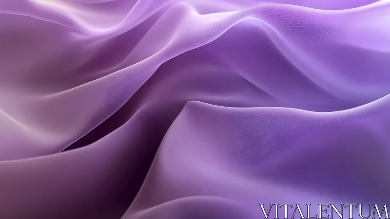 Soft violet fabric waves form an abstract luminous landscape