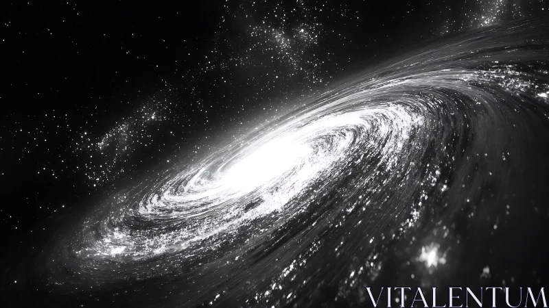 Spiraling galactic core streams luminous stellar matter