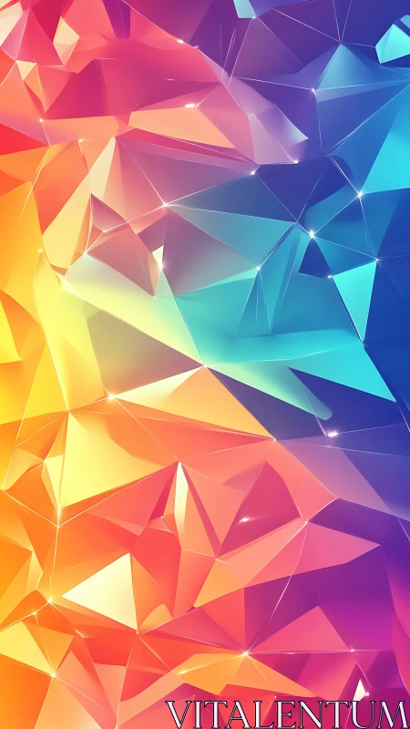 Geometric gradient polygon background in vivid spectrum hues.