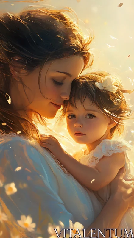 Mother and Child in Golden Light.