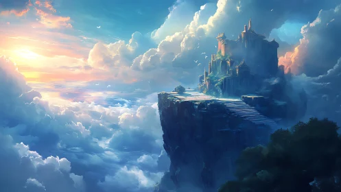 Majestic Cloud Castle Where Dreams Rise With the Sun