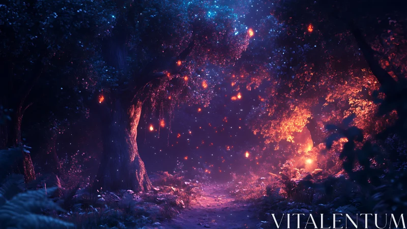 Glowing Forest Portal: Luminescent Mystical Escape