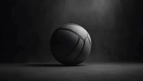 Monochrome basketball isolated in dramatic low key lighting