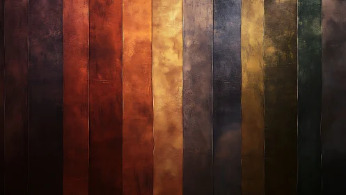 Metallic dusk columns trade whispers in molten autumn hues