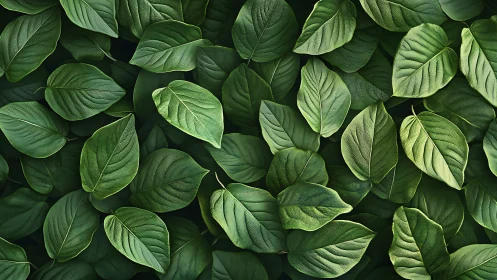 Layered green foliage pattern with vivid botanical texture.