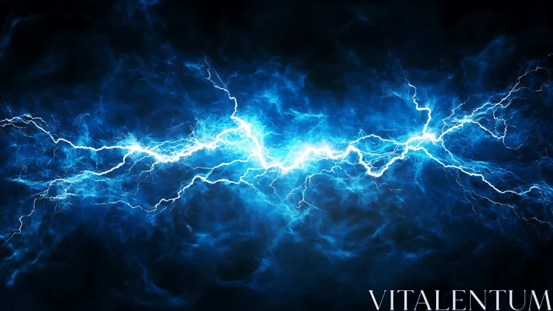 High-voltage plasma arc discharge with blue electrical energy field