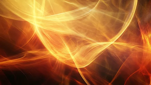 Golden Light Waves Abstract Background