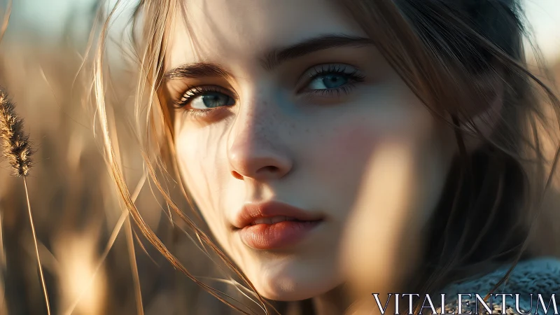 Golden hour portrait with shallow depth and soft focus.