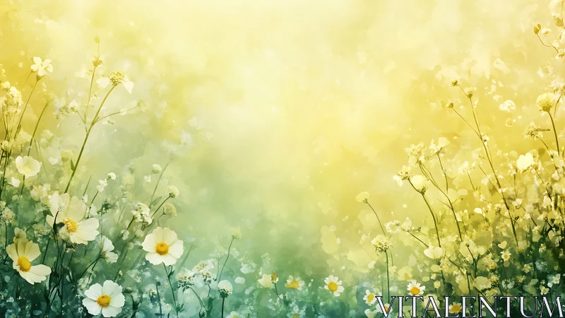 Sunlit Daisy Dreams in Golden Meadow.