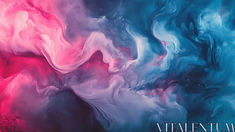 Dreamy pink and teal clouds swirling in a cosmic hush.