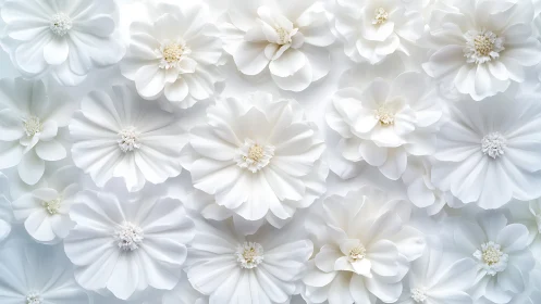 Dreamy White Blossoms: Nature's Peaceful Flower Garden.
