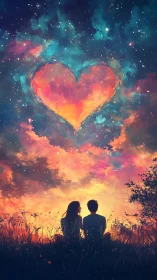 Celestial Heart: Two Souls Beneath Cosmic Love