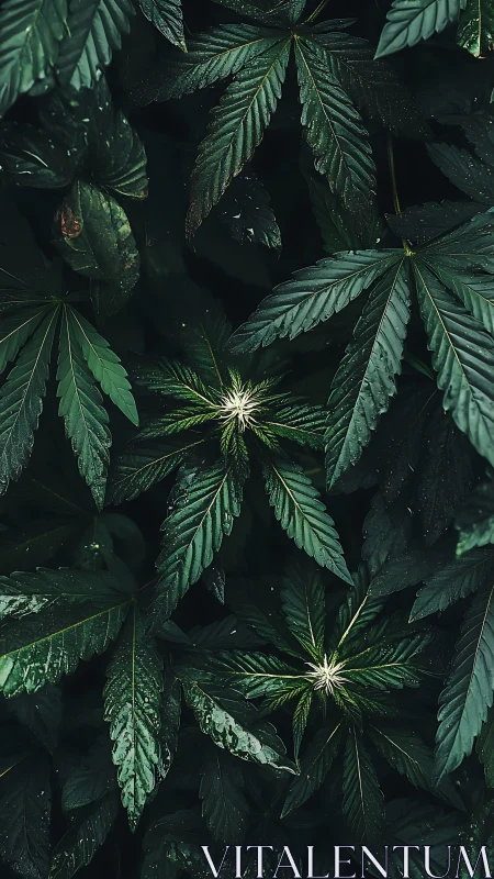 Lush dark green foliage with emerging star-shaped buds.