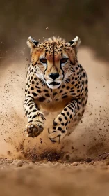 High-speed cheetah sprint captured with shallow depth of field and motion