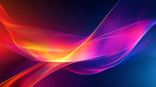 Luminous gradient waves in flowing abstract digital spectrum.