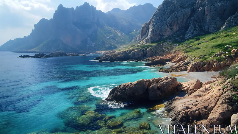 Turquoise coves and rugged cliffs along a quiet coast.