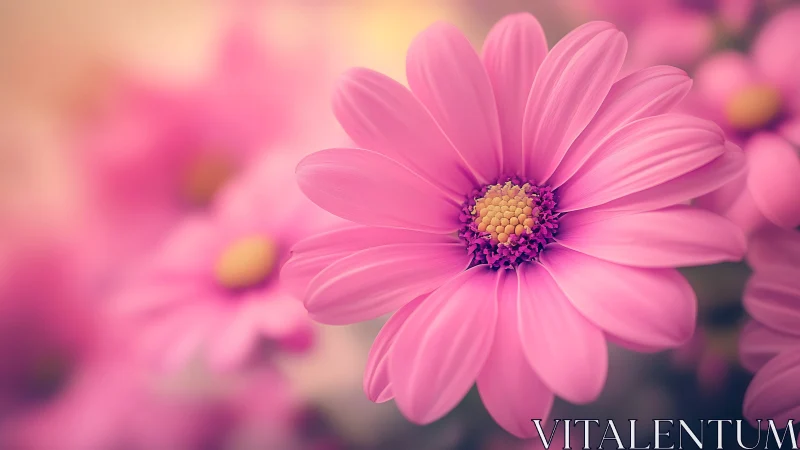 Pink Gerbera Daisy Blooms in Luminous Reverie.