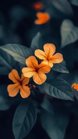 Orange Flowers with Dark Foliage