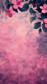 Pink Blooms Drift Through Misty Dreams.