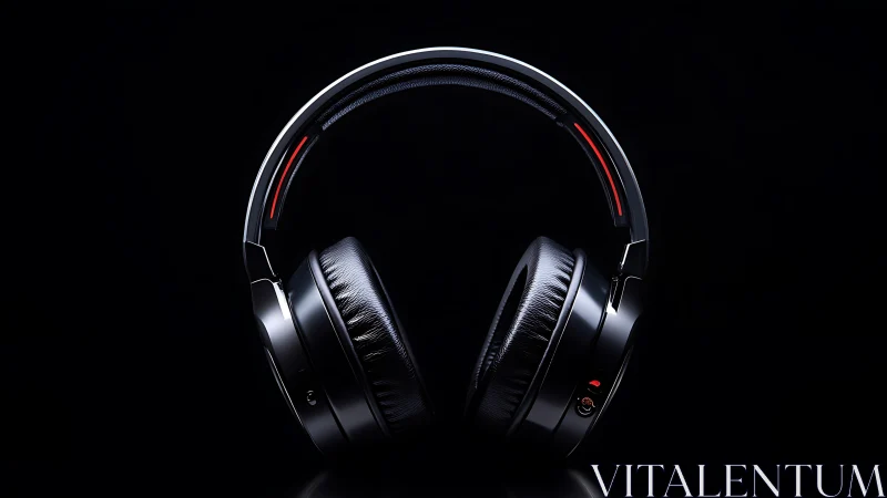Premium over-ear headphones with metallic finish and red accents