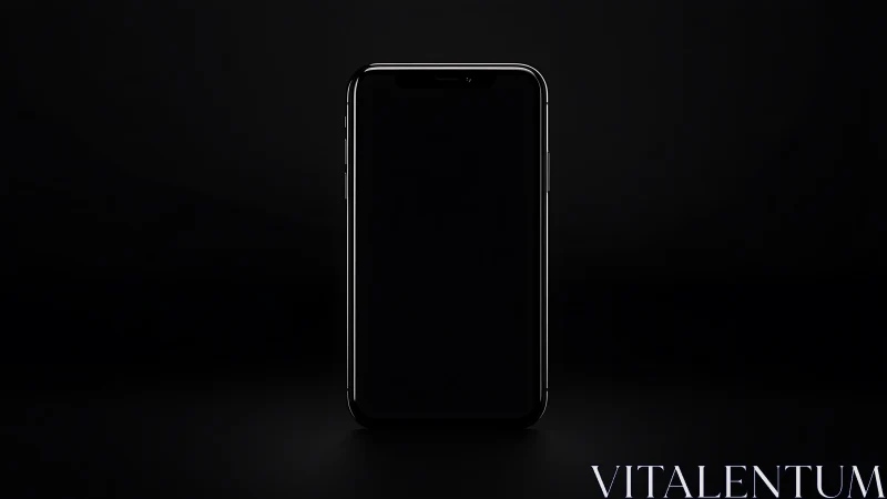 Minimalist smartphone render isolates glossy device on black
