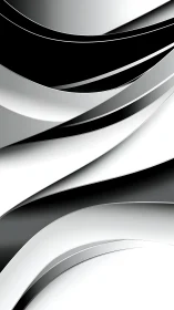 Monochrome metallic wave bands sweep across minimal space.