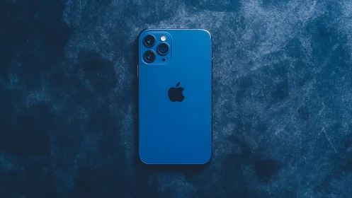 Blue iPhone 12 Pro with Triple Lens Camera Setup.