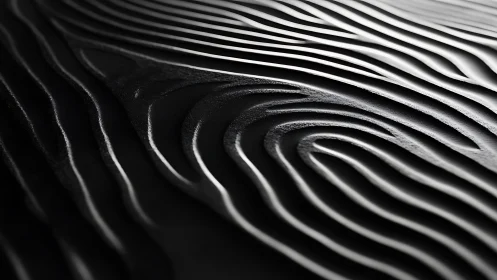 Macro analysis of sculpted black ridges with raking light patterns.